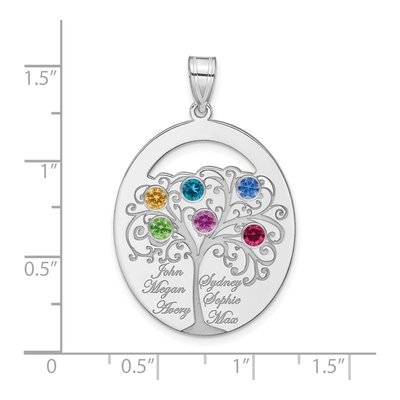 Sterling Silver Personalized 6-Birthstone Family Pendant – view 3