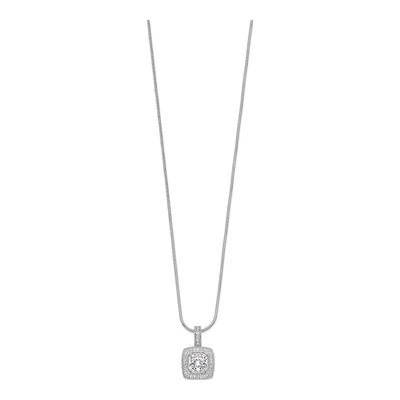 Sterling Silver CZ Micro Pave Pendant Necklace – view 3