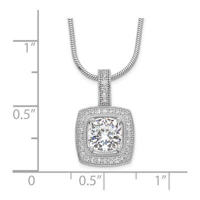 Sterling Silver CZ Micro Pave Pendant Necklace – view 4