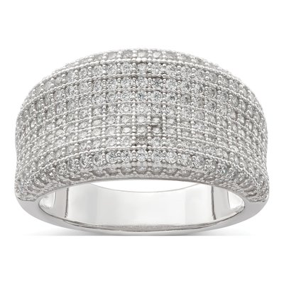 Sterling Silver CZ Pave Ring