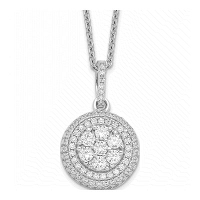 Sterling Silver CZ Micro Pave? Pendant Necklace