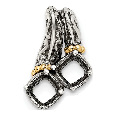 Sterling Silver & 14K Gold Mother's Pendant Mounting – view 5