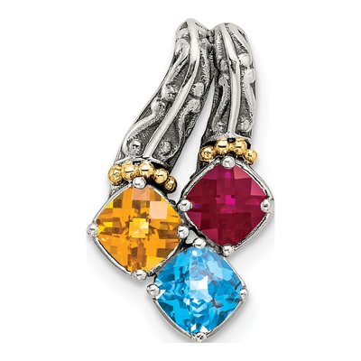 Sterling Silver & 14K Gold Mother's Pendant Mounting – view 2