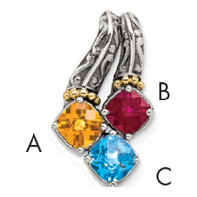 Sterling Silver & 14K Gold Mother's Pendant Mounting