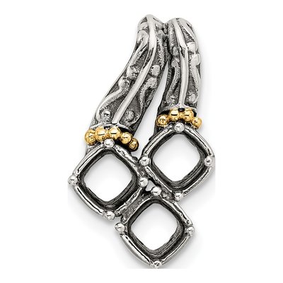 Sterling Silver & 14K Gold Personalized 3-Stone Mother's Pendant – view 5