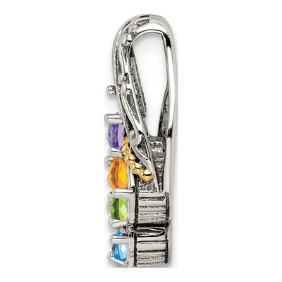 Sterling Silver & 14K Gold Personalized 4-Stone Mother's Pendant Mounting – view 3