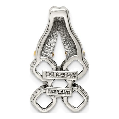 Sterling Silver & 14K Gold 5-Stone Mother's Pendant Mounting – view 4