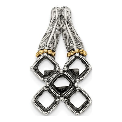 Sterling Silver & 14K Gold 5-Stone Mother's Pendant Mounting – view 5
