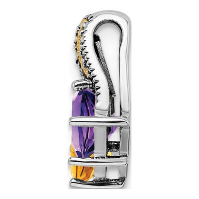 Sterling Silver & 14K Gold Diamond Personalized 2-Stone Mother's Pendant – view 3