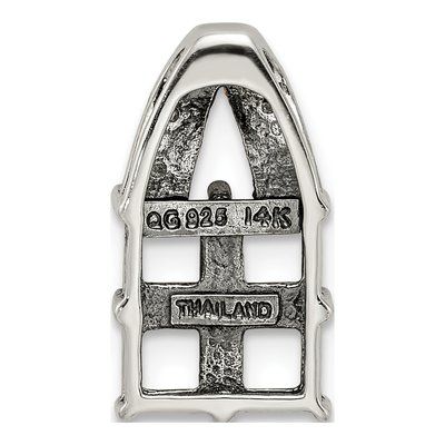 Sterling Silver & 14K Gold Diamond Personalized 4-Stone Mother's Pendant – view 4