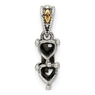 Sterling Silver & 14K Gold Two-Stone Mother's Pendant Mounting – view 5