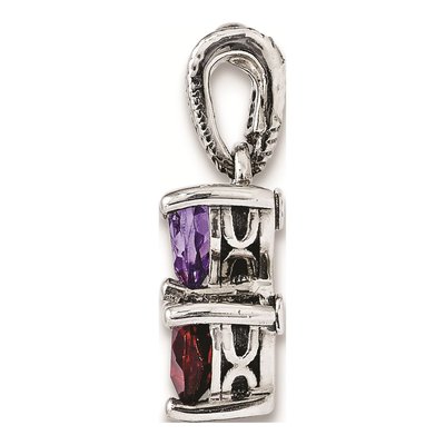 Sterling Silver & 14K Gold Personalized 2-Stone Mother's Pendant – view 3