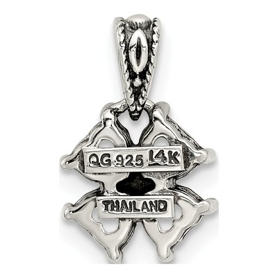 Sterling Silver & 14K Gold Personalized 4-Stone Mother's Pendant Mounting – view 4