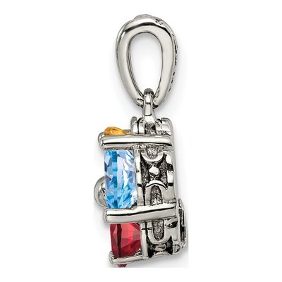 Sterling Silver & 14K Gold 5-Stone Mother's Pendant Mounting – view 3
