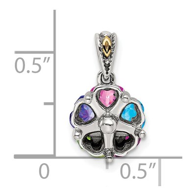 Sterling Silver & 14K Gold 5-Stone Mother's Pendant Mounting – view 6