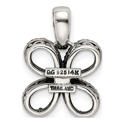 Sterling Silver & 14K Gold Diamond Personalized 4-Stone Mother's Pendant – view 4