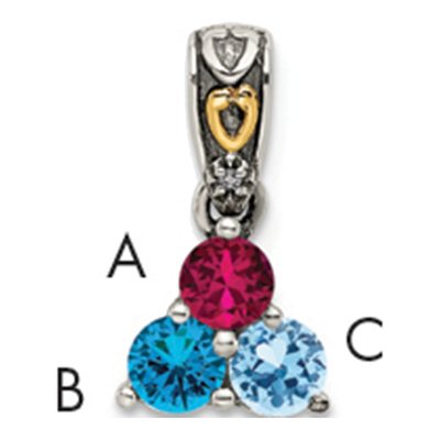 Sterling Silver Diamond Mother's Pendant Necklace – view 5