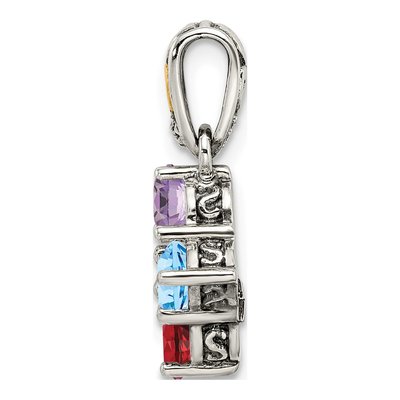 Sterling Silver Diamond Mother's Pendant Necklace – view 2