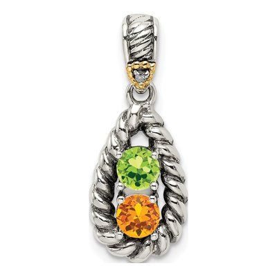 Sterling Silver Diamond Personalized Mother's Pendant Necklace