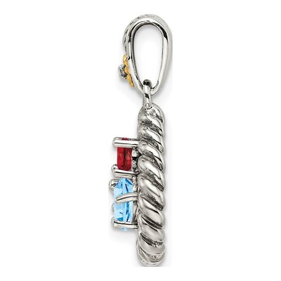 Sterling Silver Diamond Personalized Mother's Pendant Necklace – view 2