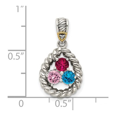 Sterling Silver Diamond Personalized Mother's Pendant Necklace – view 3