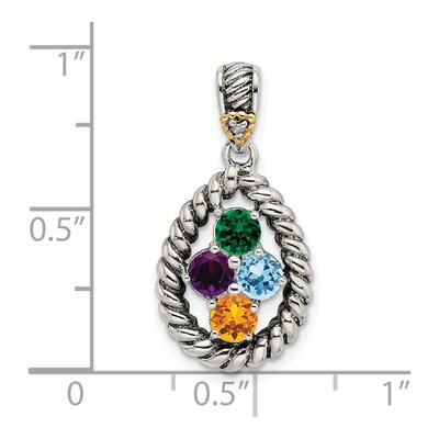 Sterling Silver Diamond Personalized Mother's Pendant Necklace – view 3