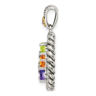 Sterling Silver Diamond Mother's Pendant Necklace – view 2