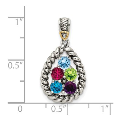 Sterling Silver Diamond Mother's Pendant Necklace – view 3