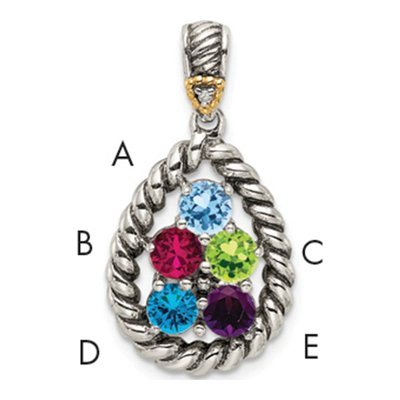 Sterling Silver Diamond Mother's Pendant Necklace – view 5