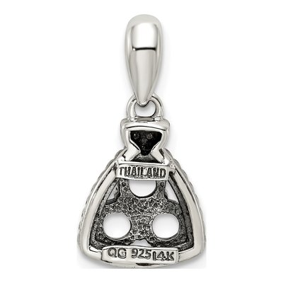 Sterling Silver & 14K Gold Diamond 3-Stone Mother's Pendant – view 4