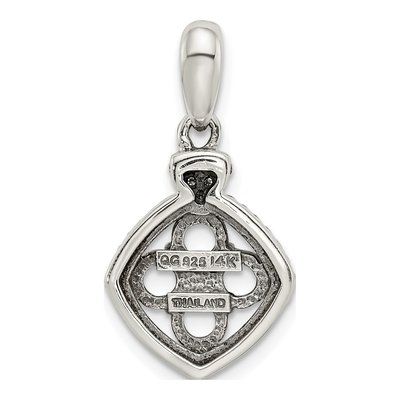 Sterling Silver & 14K Gold Diamond Personalized 4-Stone Mother's Pendant – view 4