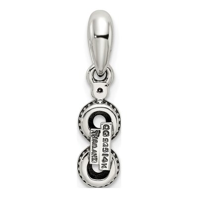 Sterling Silver & 14K Gold Diamond Personalized 2-Stone Mother's Pendant – view 4
