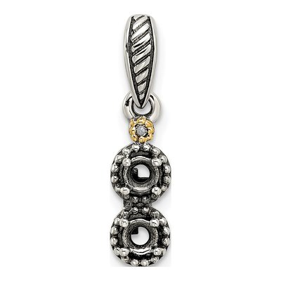 Sterling Silver & 14K Gold Diamond Personalized 2-Stone Mother's Pendant – view 5
