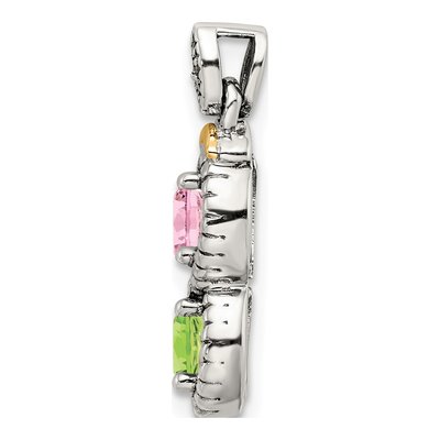 Sterling Silver Diamond Personalized Mother's Pendant Necklace – view 2