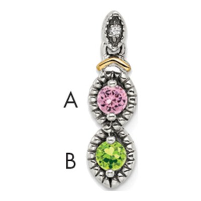 Sterling Silver Diamond Personalized Mother's Pendant Necklace – view 5