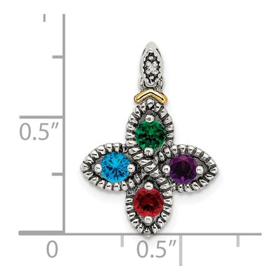 Sterling Silver Diamond Mother's Pendant Necklace – view 4