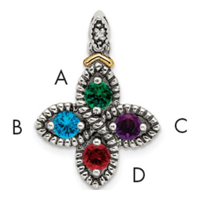 Sterling Silver Diamond Mother's Pendant Necklace – view 6
