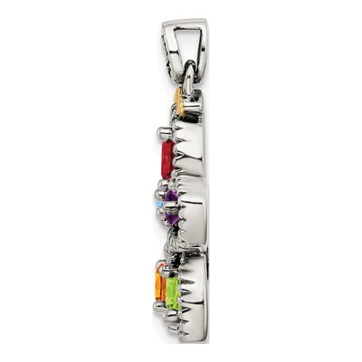 Sterling Silver Diamond Five-Stone Mother's Pendant Necklace – view 2