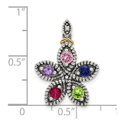 Sterling Silver Diamond Five-Stone Mother's Pendant Necklace – view 4