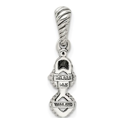 Sterling Silver & 14K Gold Diamond Personalized 2-Stone Mother's Pendant – view 4