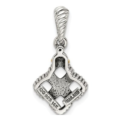 Sterling Silver & 14K Gold Diamond 4-Stone Mother's Pendant – view 4