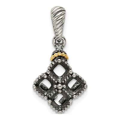 Sterling Silver & 14K Gold Diamond 4-Stone Mother's Pendant – view 5