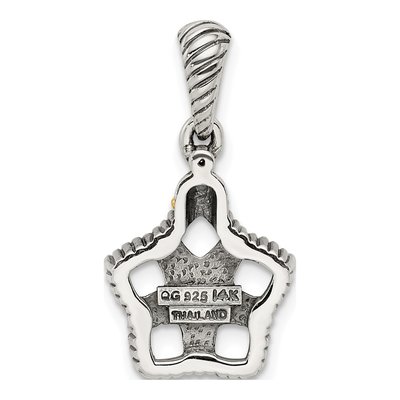 Sterling Silver & 14K Gold Diamond 5-Stone Mother's Pendant – view 4