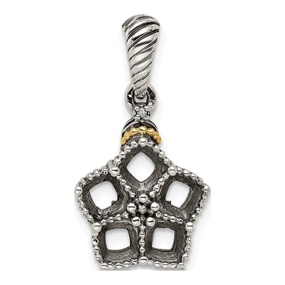 Sterling Silver & 14K Gold Diamond 5-Stone Mother's Pendant – view 5