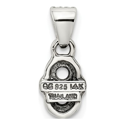 Sterling Silver & 14K Gold Diamond Two-Stone Mother's Pendant – view 4