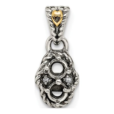 Sterling Silver & 14K Gold Diamond Two-Stone Mother's Pendant – view 5
