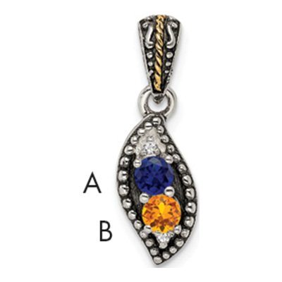 Sterling Silver Diamond Family Pendant Necklace – view 5