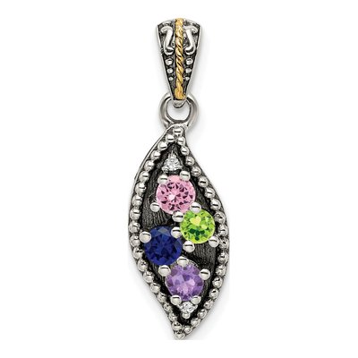 Sterling Silver Diamond Family Pendant Necklace
