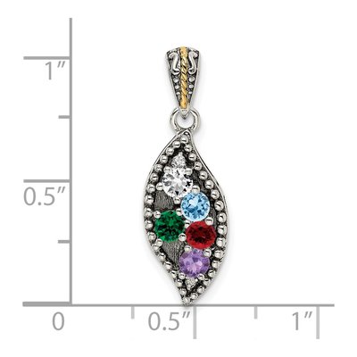 Sterling Silver Diamond 5-Stone Family Pendant Necklace – view 3