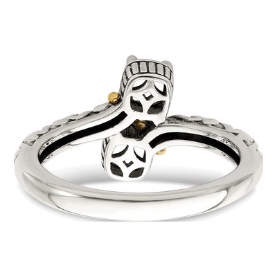 Sterling Silver & 14K Gold Two-Stone Mother's Ring Mounting – view 7